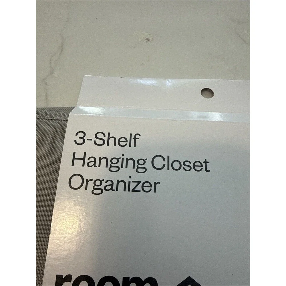 3-Shelf Hanging Closet Organizer Collapsible Hanging Closet Shelves Gray NEW